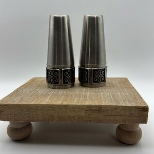 Vintage Rogers-Insilco Mid-Century Modern Stainless Steel Salt and Pepper Shaker